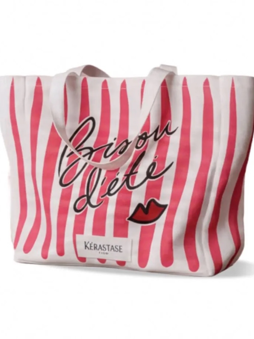 NWT Kérastase Pink & White Striped Bisou D’Ete Summer Tote